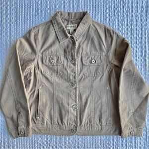 Dri-Duck For Her Cotton Canvas Work Jacket in Taupe, Blue Lined, Women’s Size L